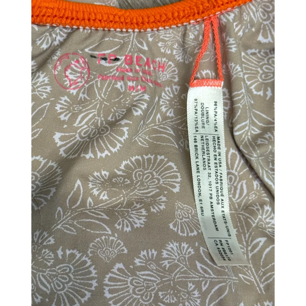 NEW FREE PEOPLE FREE-EST ORANGE TEXTURED THE PAMELA ONE PIECE SWIMSUIT SZ M